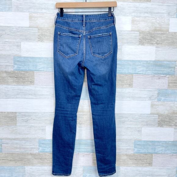 Old Navy Pop Icon Ripped Knee Skinny Jeans Blue Medium Wash High Rise Womens 0 - Picture 5 of 9